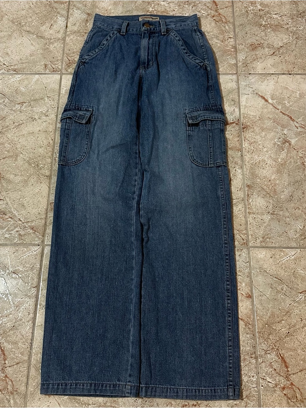 Vintage London Jean baggy cargo jeans in size 0. Made in USA